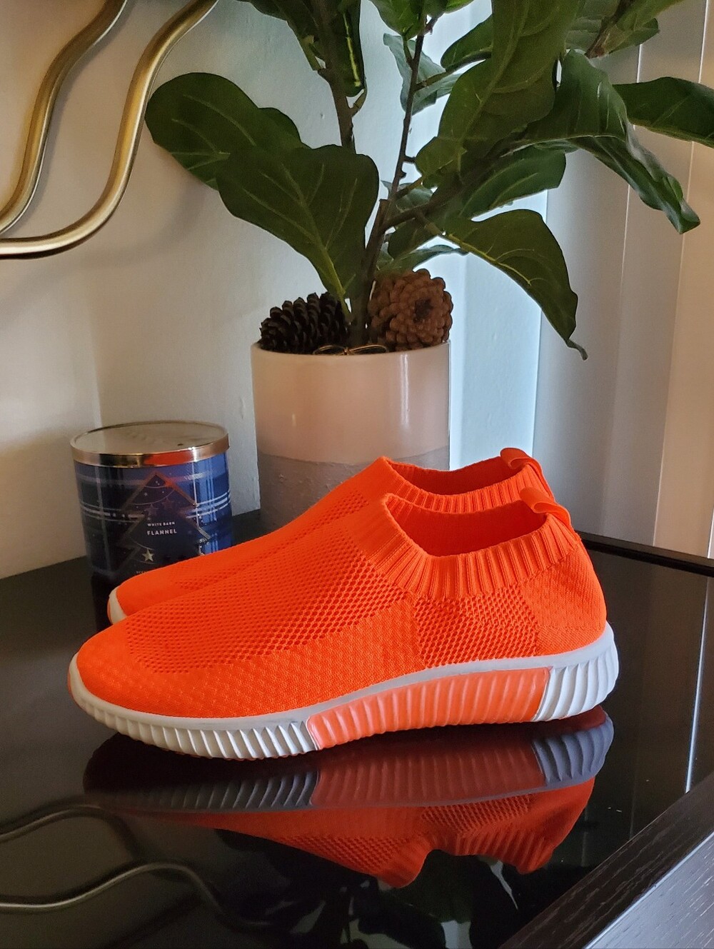 💕 Ilse Jacobsen Hornbæk 💕 Orange Slip On Sneakers